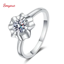 Smyoue D Color VVS1 0.3/0.5 Carat Real Moissanite Rings For Women Four-claw 925 Sterling Silver Jewelry Diamond Wedding Ring 
Smyoue D Color VVS1 0.3/0.5 Carat Real Moissanite Rings For Women Four-claw 925 Sterling Silver Jewelry Diamond Wedding Ring