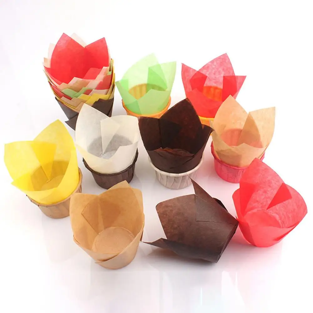 50Pcs Oil-proof Tulip Cake Cup Muffin Cupcake Liner Paper Holder Baking Tool Cake Tools
50Pcs Oil-proof Tulip Cake Cup Muffin Cupcake Liner Paper Holder Baking Tool Cake Tools