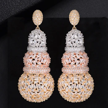 Unique Geometry Full Micro Cubic Zirconia Paved Naija Trendy Shiny Wedding Earring DUBAI Drop Earrings boucle d'oreille femme
Unique Geometry Full Micro Cubic Zirconia Paved Naija Trendy Shiny Wedding Earring DUBAI Drop Earrings boucle d'oreille femme