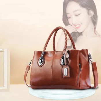 New retro oil wax leather handbags Europe and America Boston soft leather big bag travel shopping handbags
New retro oil wax leather handbags Europe and America Boston soft leather big bag travel shopping handbags