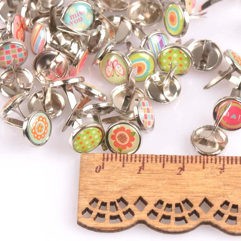 Description Picture 5 of itemMixed Retro Brads Embellishments For Scrapbooking Crafts Metal Crafts Decoration Fastener Brad Paper Fasteners Supplies C2583