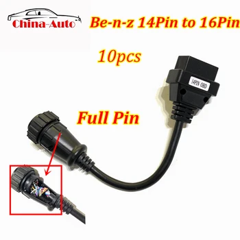 10pcs For B-e-n--z Universal 14Pin to 16Pin OBD2 Connectors full Pin Can detachable OBDII Car Diagnostic Adapter Connector Cable
10pcs For B-e-n--z Universal 14Pin to 16Pin OBD2 Connectors full Pin Can detachable OBDII Car Diagnostic Adapter Connector Cable
