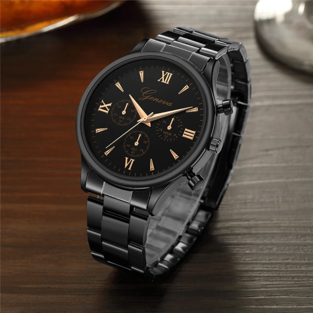 Geneva Luxury Quartz Watch Men Top Brand Waterproof Wristwatch Fashion Rose Black Clock Bracelet montre homme relogio masculino
Geneva Luxury Quartz Watch Men Top Brand Waterproof Wristwatch Fashion Rose Black Clock Bracelet montre homme relogio masculino