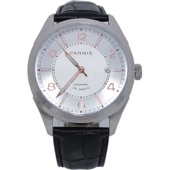 Parnis 42mm white dial luminous marks sapphire glass automatic movement mechanical men's wrist watches
Parnis 42mm white dial luminous marks sapphire glass automatic movement mechanical men's wrist watches