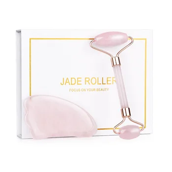 2pcs set jade roller rose with gua sha stone Gua Sha scraper massager for face quartz facial lifting tool wrinkle removal 
2pcs set jade roller rose with gua sha stone Gua Sha scraper massager for face quartz facial lifting tool wrinkle removal