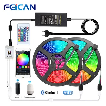 LED Strip SMD 5050 2835 Wifi Bluetooth RGB Tape with Controller 12V 5M 10M 15M Magic Home Lights Control via Alexa
LED Strip SMD 5050 2835 Wifi Bluetooth RGB Tape with Controller 12V 5M 10M 15M Magic Home Lights Control via Alexa
