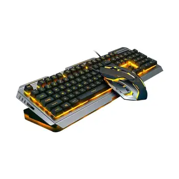 Cool Yellow Color LED Backlit USB Ergonomic Gaming Mechanical Hand Feeling Keyboard Gamer Mouse Sets 
Cool Yellow Color LED Backlit USB Ergonomic Gaming Mechanical Hand Feeling Keyboard Gamer Mouse Sets