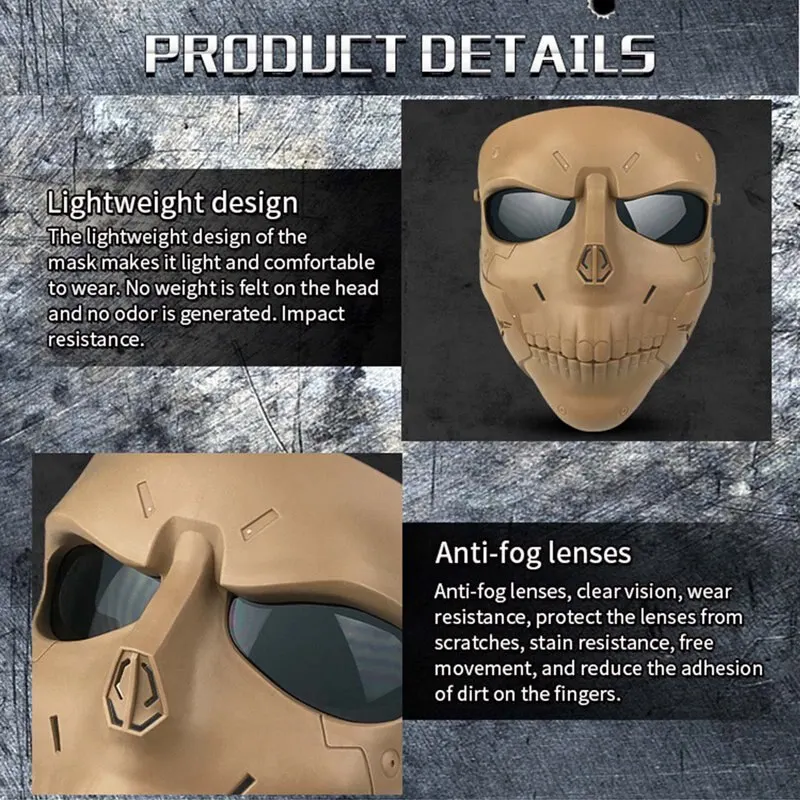 Face Masks Skull Skeleton With Goggles Movie Props Outdoor Tactical Protective Paintball Mask For Paintball CS Game
Face Masks Skull Skeleton With Goggles Movie Props Outdoor Tactical Protective Paintball Mask For Paintball CS Game
