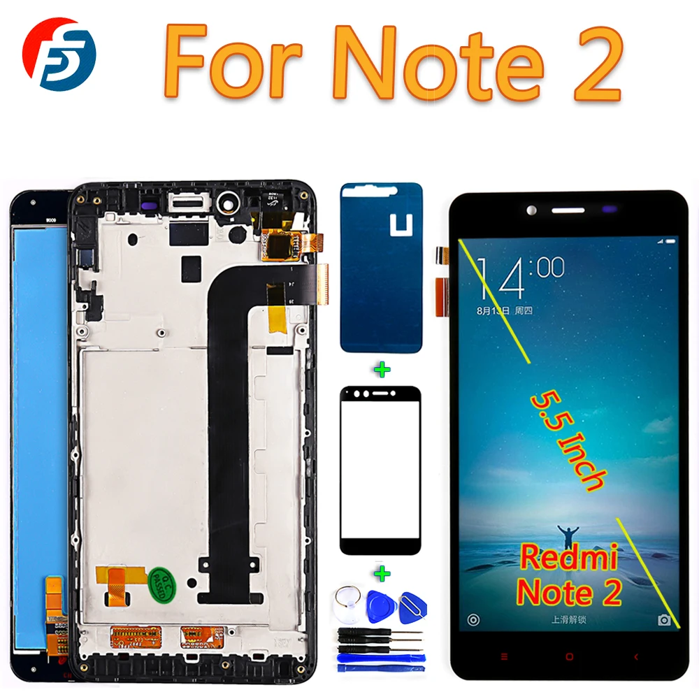 100% Tested Touch Screen For Xiaomi Redmi Note 2 Note2 5.5 inch LCD Display Digitizer Assembly 1920*1080 Frame with Glass Tools
100% Tested Touch Screen For Xiaomi Redmi Note 2 Note2 5.5 inch LCD Display Digitizer Assembly 1920*1080 Frame with Glass Tools