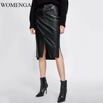 WOMENGAGA Split Women Asymmetry Skirt Pu Leather Serpentine Skirts Womens Vintage Sexy Black Long High Waist Skirts 2020 V25O
WOMENGAGA Split Women Asymmetry Skirt Pu Leather Serpentine Skirts Womens Vintage Sexy Black Long High Waist Skirts 2020 V25O