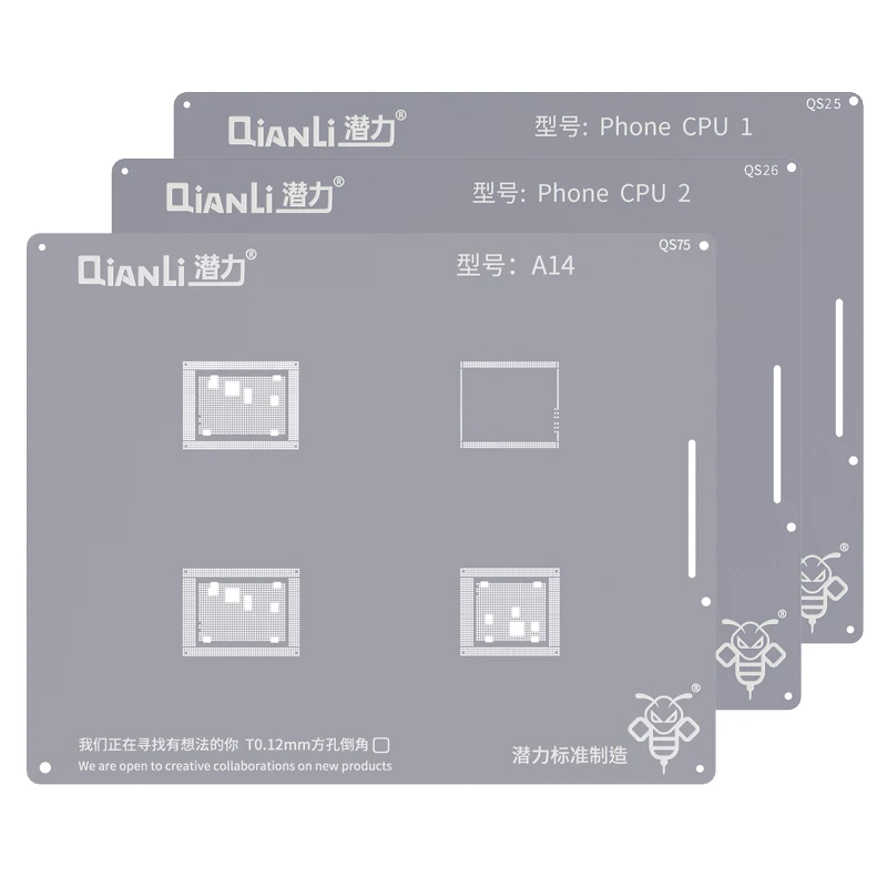 

Qianli BGA Reballing Stencil For iPhone CPU A8/A9/A10/A11/A12/A13/A14 Tin Planting Direct Heat Template Soldering Net
