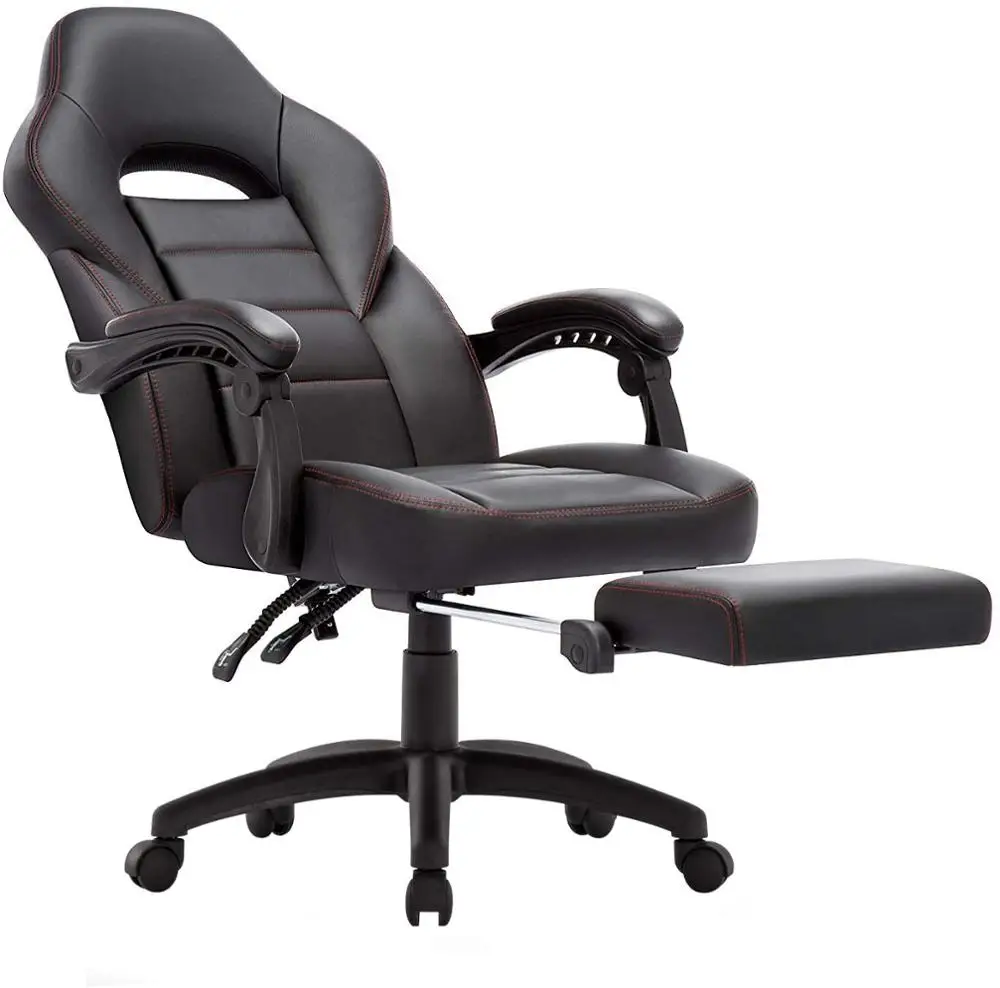 Executive chair Faux Leather Office Gaming Chair Thick Padded Extendable Racing Gaming Chair with Footrest and Lumbar Cushion
Executive chair Faux Leather Office Gaming Chair Thick Padded Extendable Racing Gaming Chair with Footrest and Lumbar Cushion