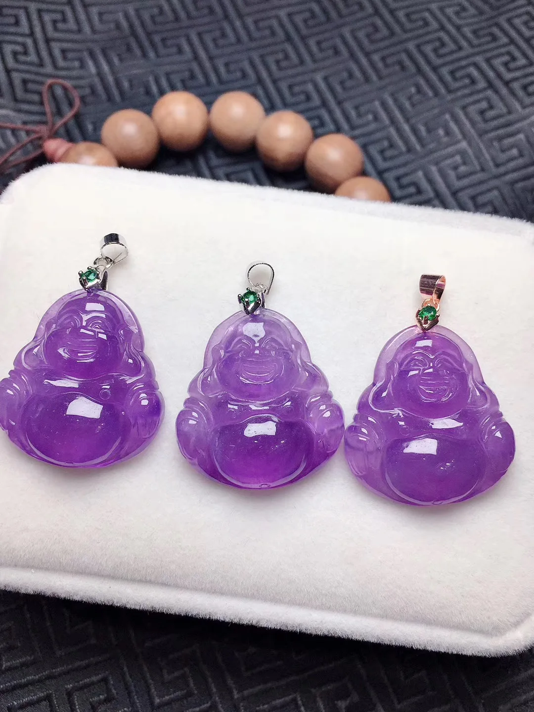 Top brand hollow hand-carved Buddha purple jade pendant necklace women necklaces emerald pendants jewelry | Украшения и
