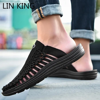 LIN KING High Quality Breathable Knit Men's Outdoor Slippers Fashion Black Slides Comforable Summer Casual Beach Shoes For Man
LIN KING High Quality Breathable Knit Men's Outdoor Slippers Fashion Black Slides Comforable Summer Casual Beach Shoes For Man
