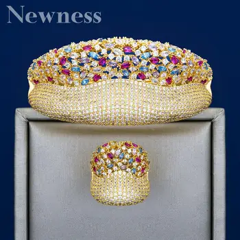 Newness Luxury Trendy Saudi Arabia Bangle Ring Set Jewelry Sets For Women Wedding Engagement brincos para as mulhere
Newness Luxury Trendy Saudi Arabia Bangle Ring Set Jewelry Sets For Women Wedding Engagement brincos para as mulhere