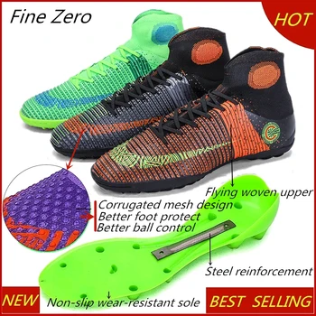 New Design Mens Soccer Cleats TF/FG High Ankle Football Shoes Long Spikes Outdoor Soccer Traing Boots For Men Women Soccer Shoes
New Design Mens Soccer Cleats TF/FG High Ankle Football Shoes Long Spikes Outdoor Soccer Traing Boots For Men Women Soccer Shoes
