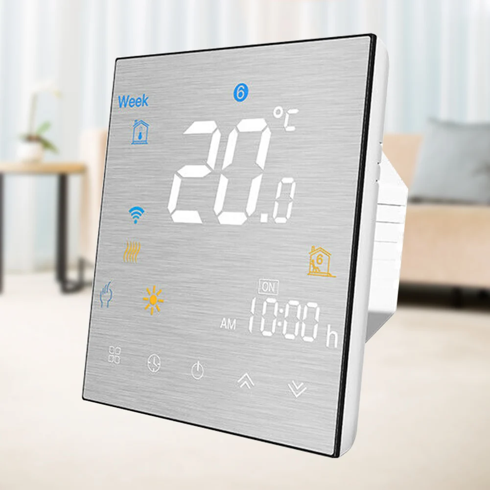 Wireless WiFi Programmable Thermostat Voice Control Household Floor Heating Temperature Controller LCD Display For Alexa Google
Wireless WiFi Programmable Thermostat Voice Control Household Floor Heating Temperature Controller LCD Display For Alexa Google