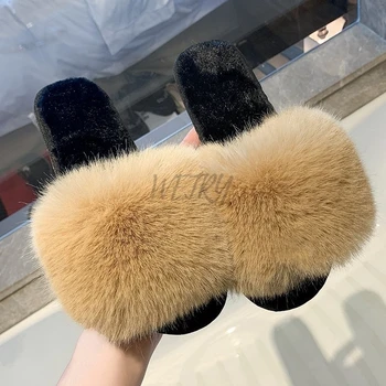 Lady Colorful Fake Fox Fur Slides Vogue Fluffy Slippers Plush Faux Fox Hair Slides Furry Flip Flops Women's Outside Sandals
Lady Colorful Fake Fox Fur Slides Vogue Fluffy Slippers Plush Faux Fox Hair Slides Furry Flip Flops Women's Outside Sandals
