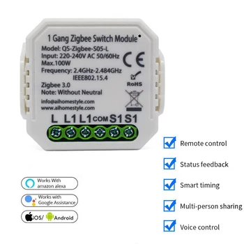 Tuya Zigbee 3.0 S05 LN Smart DIY WiFi Switch Module Remote Control Support for Alexa Google with family US Smart Solution
Tuya Zigbee 3.0 S05 LN Smart DIY WiFi Switch Module Remote Control Support for Alexa Google with family US Smart Solution