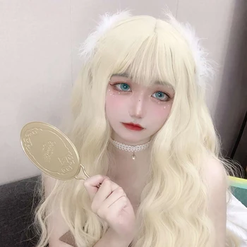MEIFAN Long Curly Lolita Wigs with Bangs Blonde Harajuku Cosplay Wig Heat Resistant Synthetic Costume Daily Hair Party 
MEIFAN Long Curly Lolita Wigs with Bangs Blonde Harajuku Cosplay Wig Heat Resistant Synthetic Costume Daily Hair Party