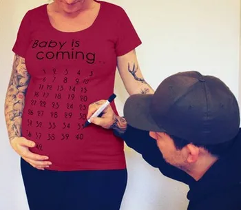 2020 Women Maternity Clothing Pregnant Short T Shirt Baby Is Coming Print Funny Tops Shirt Summer Pregnancy Clothes
2020 Women Maternity Clothing Pregnant Short T Shirt Baby Is Coming Print Funny Tops Shirt Summer Pregnancy Clothes