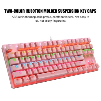 Colorful Backlit 87 Keys For PC Anti Ghosting Computer Accessory Mechanical Keyboard Fashion Plug And Play Typing Ergonomic
Colorful Backlit 87 Keys For PC Anti Ghosting Computer Accessory Mechanical Keyboard Fashion Plug And Play Typing Ergonomic