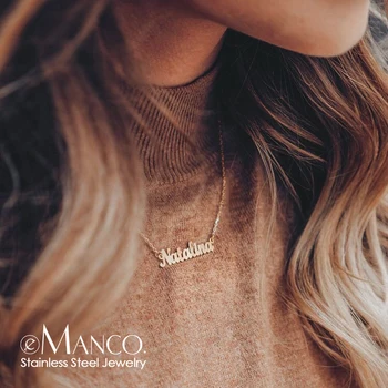 

eManco Customize Name Necklace for women 316L Stainless Steel Necklace for Lover Best Friend Necklace Jewelry