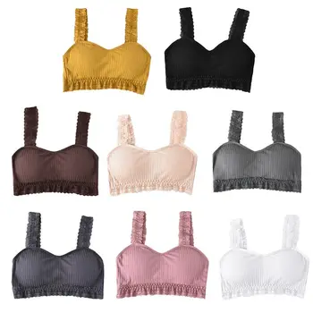 Womens Ruffles Lace Ribbed Sport Bralette Push Up Padded Wire Free Seamless Bra Underwear Crisscross Strappy Backless Pullo
Womens Ruffles Lace Ribbed Sport Bralette Push Up Padded Wire Free Seamless Bra Underwear Crisscross Strappy Backless Pullo