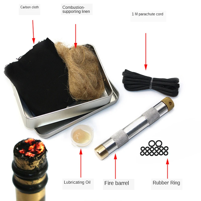 Brass Fire Piston Kit Outdoor Emergency Tools Flame Maker Fire Starter Tube Air Compression Torch Camping Picnic Outdoor Tools
Brass Fire Piston Kit Outdoor Emergency Tools Flame Maker Fire Starter Tube Air Compression Torch Camping Picnic Outdoor Tools