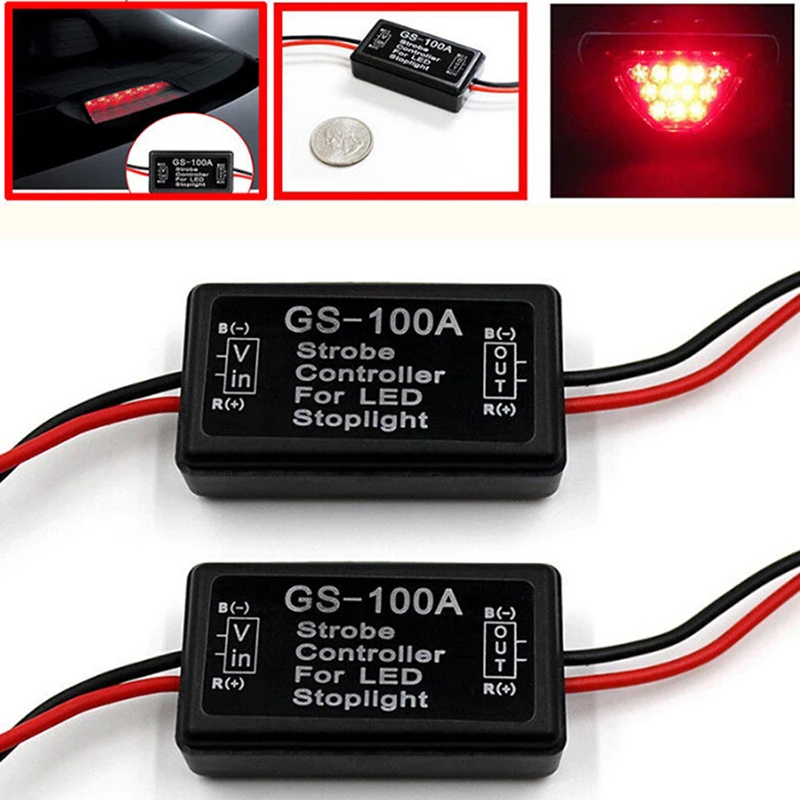 Hot 1pc Brake Light Flash Controller Module GS-100A Flash Strobe Controller Flasher Module for Car LED Brake Stop Light Lamp 12V
Hot 1pc Brake Light Flash Controller Module GS-100A Flash Strobe Controller Flasher Module for Car LED Brake Stop Light Lamp 12V