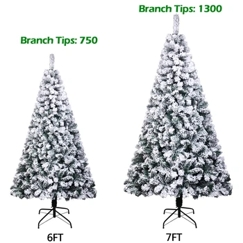 6/7FT Christmas Tree PVC 750/1300 Branches White Flocking Xmas Tree Holiday Navidad Home Decorations
6/7FT Christmas Tree PVC 750/1300 Branches White Flocking Xmas Tree Holiday Navidad Home Decorations