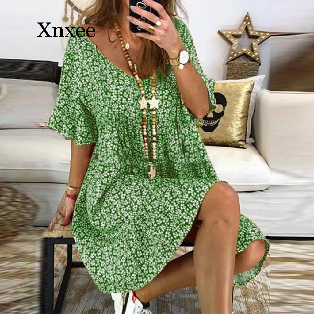 Froal Print Plus Size 5xl Dress For Women Ruffle Short Sleeve Chiffon Mini Dress Boho Style Summer Casual Loose Beach Holiday
Froal Print Plus Size 5xl Dress For Women Ruffle Short Sleeve Chiffon Mini Dress Boho Style Summer Casual Loose Beach Holiday
