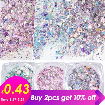 1 Box Nail Mermaid Glitter Flakes Sparkly 3D Hexagon Colorful Sequins Spangles Polish Manicure Nails Art Decorations TRDJ01-12
1 Box Nail Mermaid Glitter Flakes Sparkly 3D Hexagon Colorful Sequins Spangles Polish Manicure Nails Art Decorations TRDJ01-12
