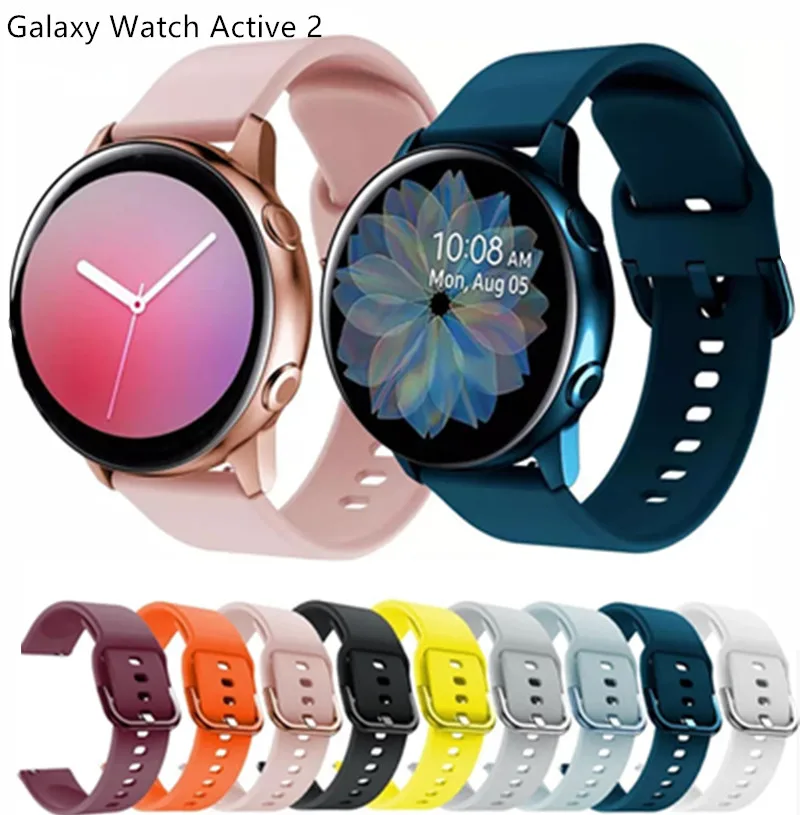 Ремешок силиконовый для смарт часов Galaxy watch active оригинальный спортивный сменный