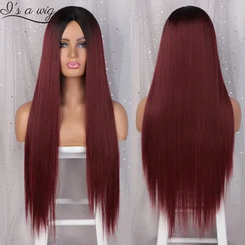 I's a wig Ombre Red Straight Long Synthetic Wigs for Women Black Wigs Natural Middle Part Wig Heat Resistant Fiber Hair 
I's a wig Ombre Red Straight Long Synthetic Wigs for Women Black Wigs Natural Middle Part Wig Heat Resistant Fiber Hair