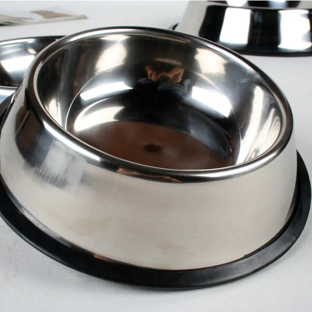 stainless steel dog bowl rubber bottom