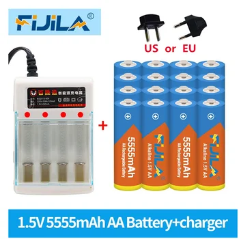 2020 New 1.5V Rechargeable AA Battery 5550mah Alkaline Batteries For Clock Toys Flashlight Remote Control Camera battery+charger
2020 New 1.5V Rechargeable AA Battery 5550mah Alkaline Batteries For Clock Toys Flashlight Remote Control Camera battery+charger