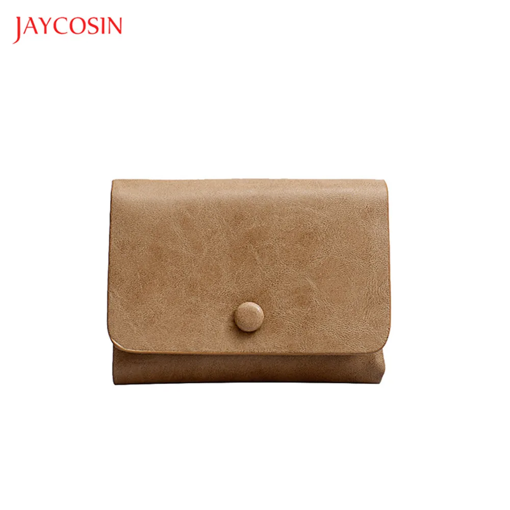 Фото Jaycosin Модный женский маленький кошелек однотонный Короткий держатель для карт из