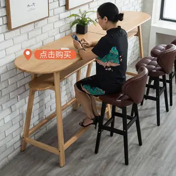 Solid Wood Bar Stool Modern Minimalist Bar Chair Backrest High Stool Bar Stool Front Desk Cashier High Chair Home 
Solid Wood Bar Stool Modern Minimalist Bar Chair Backrest High Stool Bar Stool Front Desk Cashier High Chair Home