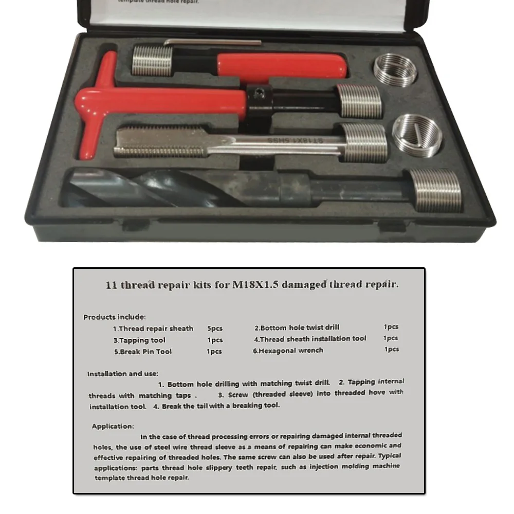 11* M18*1.5 Broken Damaged Internal Thread Remover Repair Hand Tool Replacement
11* M18*1.5 Broken Damaged Internal Thread Remover Repair Hand Tool Replacement