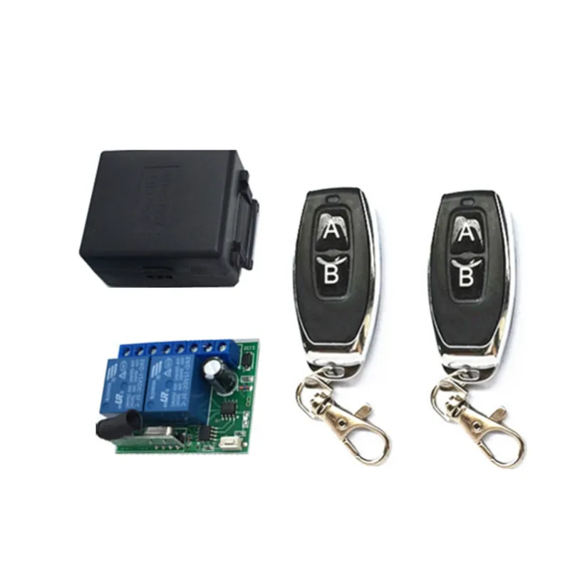 433MHz Universal Wireless Remote Control Switch DC 12V 2CH Relay Receiver Module + RF Transmitter 433 MHz1527 Learning Remote Co
433MHz Universal Wireless Remote Control Switch DC 12V 2CH Relay Receiver Module + RF Transmitter 433 MHz1527 Learning Remote Co