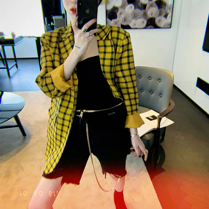 Online Celebrity Style Series Plaid Small Suit Coat Women's 2019 Spring Clothing New Style Korean-style Online Celebrity CHIC Su 
Online Celebrity Style Series Plaid Small Suit Coat Women's 2019 Spring Clothing New Style Korean-style Online Celebrity CHIC Su