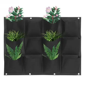 Vegetable Plant Wall Hanging Garden Vertical Gardening 6/9/12/18 Pockets Black Felt Fabric Grow Bag Pots Garden Supplies 
Vegetable Plant Wall Hanging Garden Vertical Gardening 6/9/12/18 Pockets Black Felt Fabric Grow Bag Pots Garden Supplies