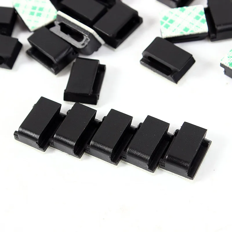 US 50PC Cable Clips Adjustable Organizer 0.5/'/' Holder Wire Management Adhesive