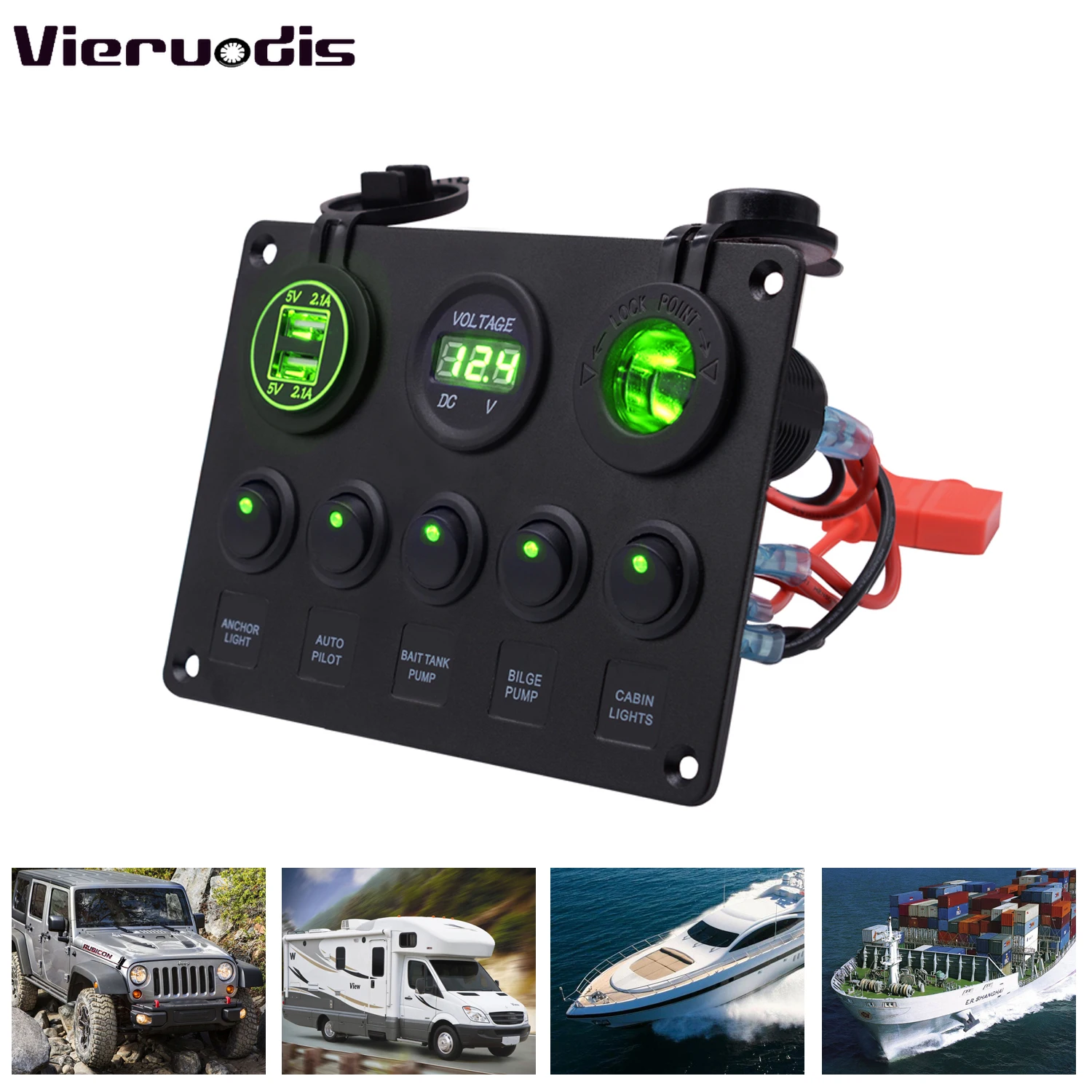 Modified Car Yecht 12-24V Round Combination Switched On-Off Panel 5 Position Dual USB Charger LED Voltmeter Cigarette Lighter
Modified Car Yecht 12-24V Round Combination Switched On-Off Panel 5 Position Dual USB Charger LED Voltmeter Cigarette Lighter