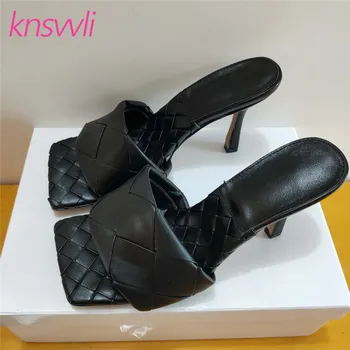 Leather Cross Weave High Heels Slippers Women Square Toe Braided Designer Runway Shoes Woman Mules Shoes Stiletto Sandals Women
Leather Cross Weave High Heels Slippers Women Square Toe Braided Designer Runway Shoes Woman Mules Shoes Stiletto Sandals Women