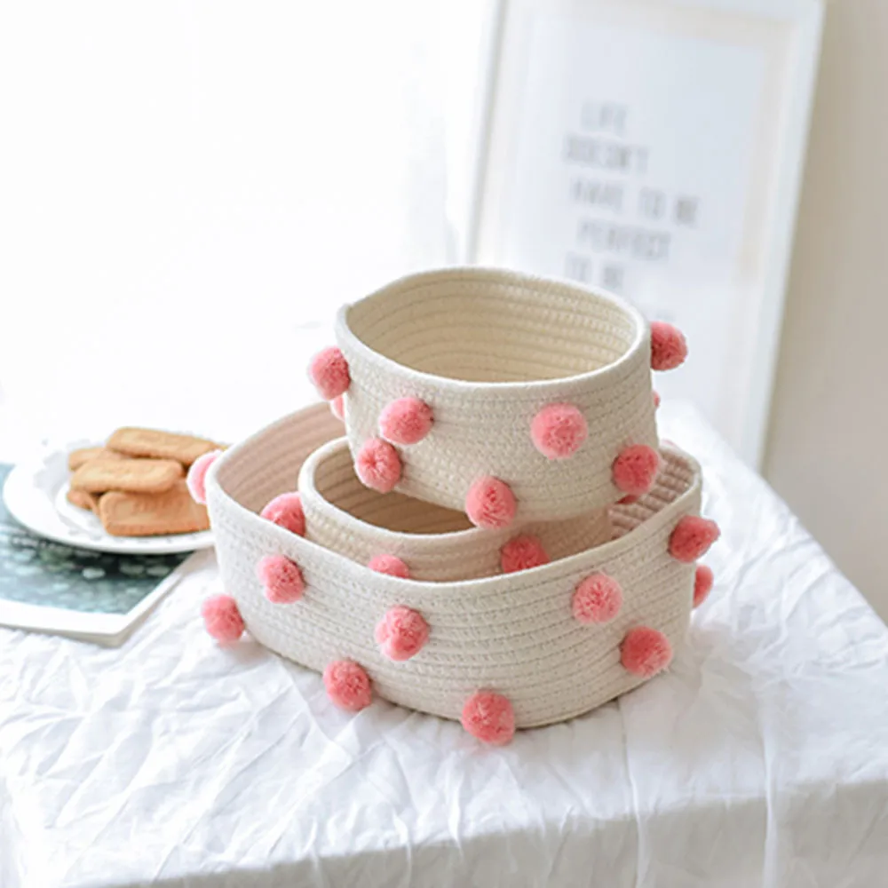 1 Piece Desktop Storage Basket Porch CottonThread Weaving Box Home Key Remote Control Cosmetics Toys Sundries Organizer Case
1 Piece Desktop Storage Basket Porch CottonThread Weaving Box Home Key Remote Control Cosmetics Toys Sundries Organizer Case