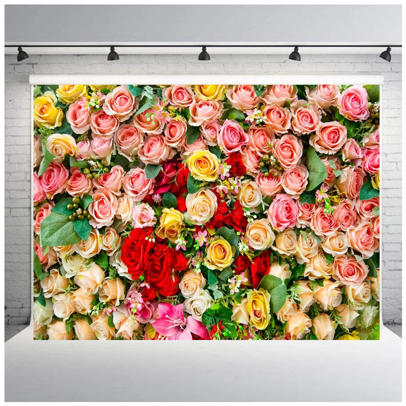 Generic DIY Flower Wall Wedding Backdrop Vinyl Backdrops For