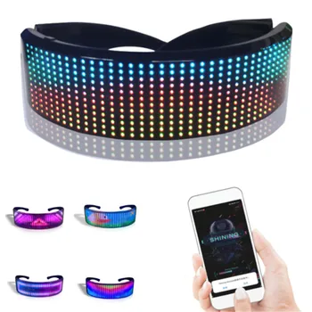 Magic Bluetooth Led Party Glasses APP Control Shield Luminous Glasses USB Charge DIY Quick Flash Led Shining Glasses Party Tools 
Magic Bluetooth Led Party Glasses APP Control Shield Luminous Glasses USB Charge DIY Quick Flash Led Shining Glasses Party Tools