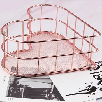 Iron Basket Heart Shape Nordic Rose Gold Holder Office Home Cosmetics Storage Basket Storage Box Metal Lattice Space Saver
Iron Basket Heart Shape Nordic Rose Gold Holder Office Home Cosmetics Storage Basket Storage Box Metal Lattice Space Saver